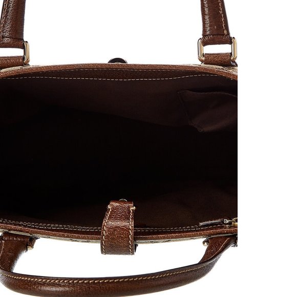 Gucci Brown GG Canvas Medium Piston Lock Tote (Authentic Pre-Owned) - Picture 4 of 5